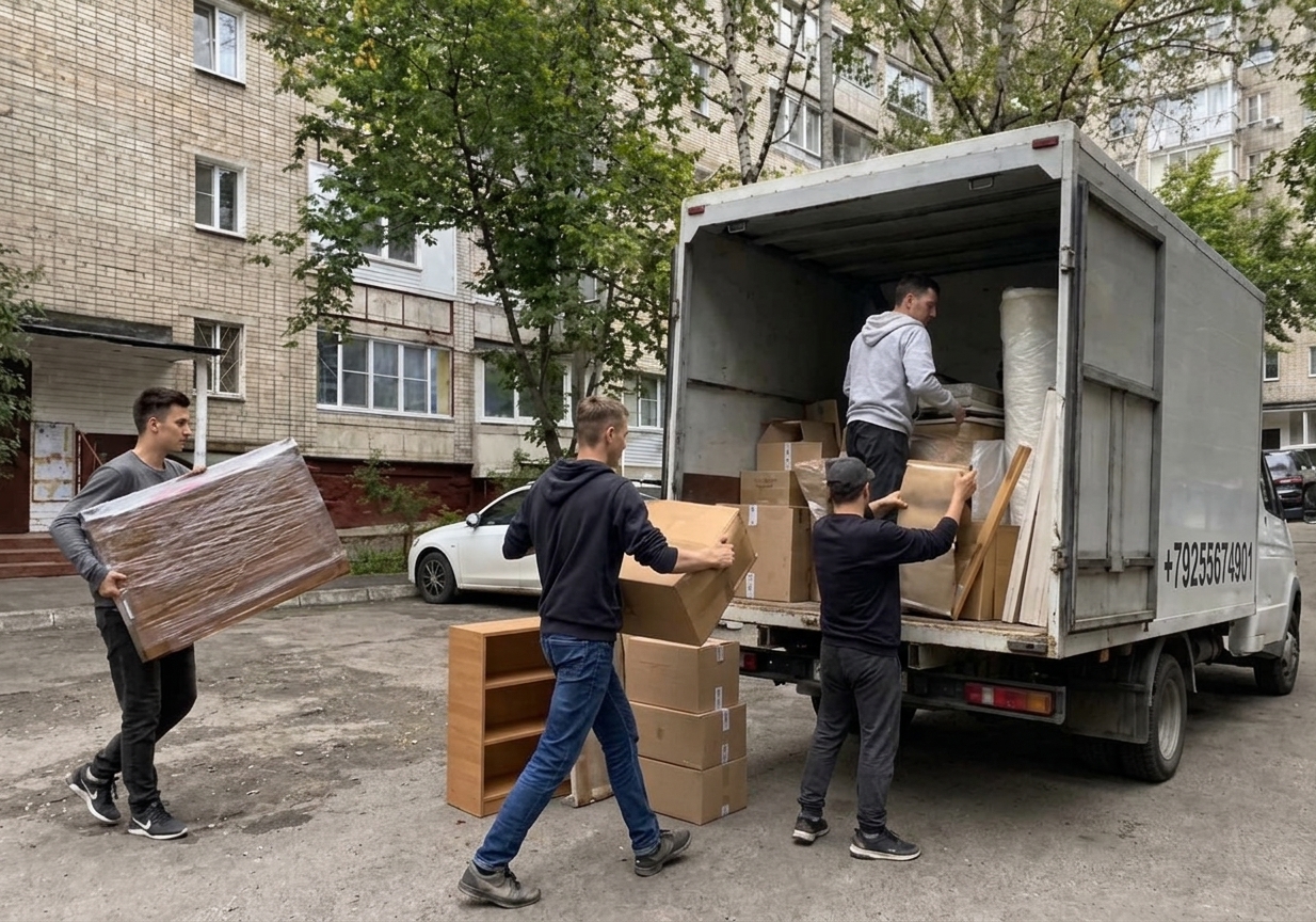 Грузчики выполняют квартирный переезд в Казани